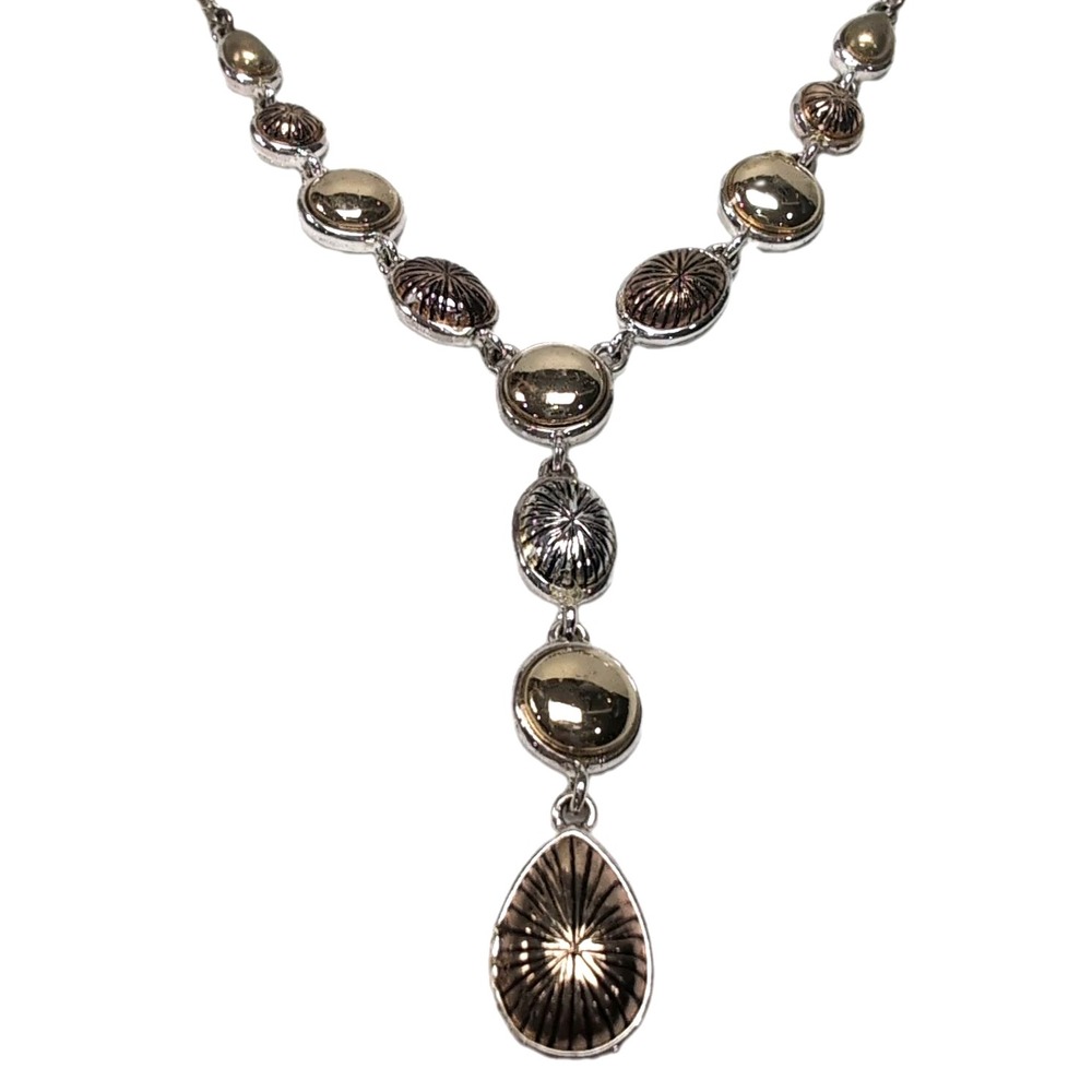 Crazy Horse by Liz Claiborne Tri-Color Sunburst Teardrop Necklace Earring Set - Picture 4 of 9